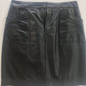Nine West Vintage Black Leather Pencil Skirt  Size 4